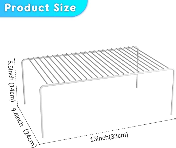 4Pack Cabinet Storage Shelf Spice Rack, 13''L x 9.4''W x 5.5''H, White - Image 3