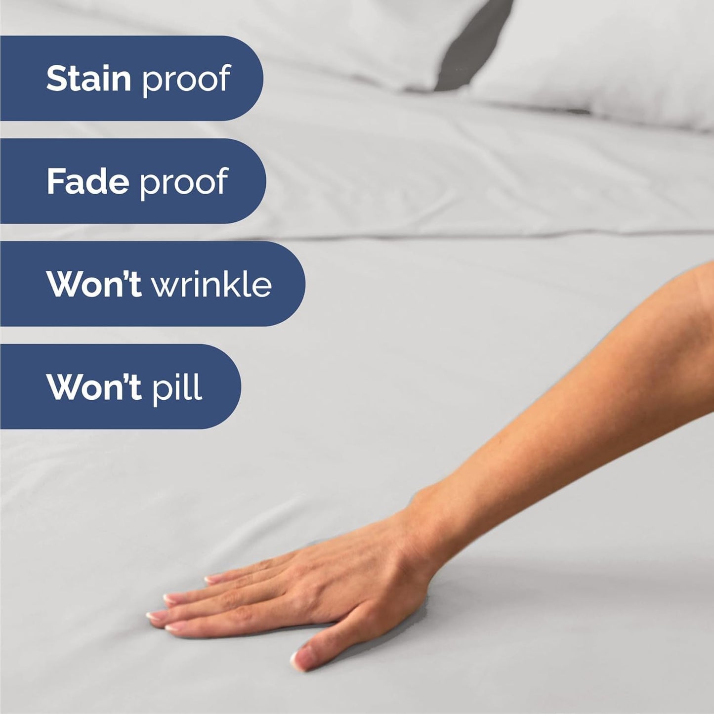 Twin XL Size 3 Piece Sheet Set - Comfy Breathable & Cooling Bed Sheets Set - Hotel Luxury Bedding for Women, Men, Kids, Teens, Boys & Girls - Deep Pockets, Soft, Wrinkle Free - Oeko-Tex - French Grey