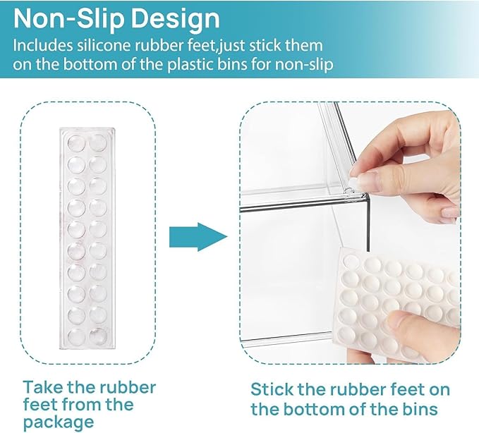 Vtopmart Clear Stackable Storage Drawers Set of 4, Baby Bottle Organizer | Multi-purpose Plastic Boxes Ideal for Kichen Countertop, Vanity, Bathroom, Cabinet, Pantry Organization - Image 8