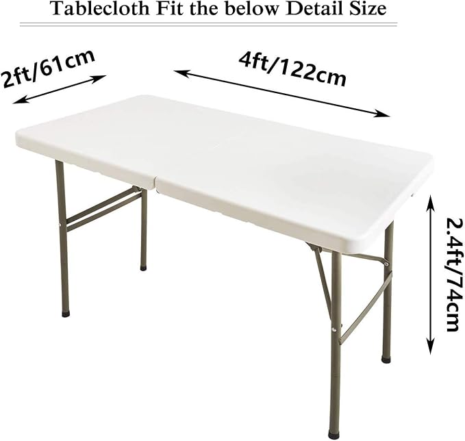 MDS® Pack of 5 Spandex Tablecloth 4FT Tight Fitted Stretch Table Cover – Washable Wrinkle-Free Reusable Elastic Patio Tablecloth for Wedding, Party, Banquet, Trade Show, Event Décor - Peach - Image 4