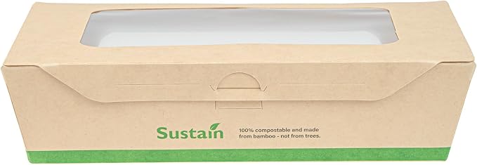 Restaurantware 35 oz Paper Bamboo Medium Bio Take Out Container, 50 Pack - Image 19