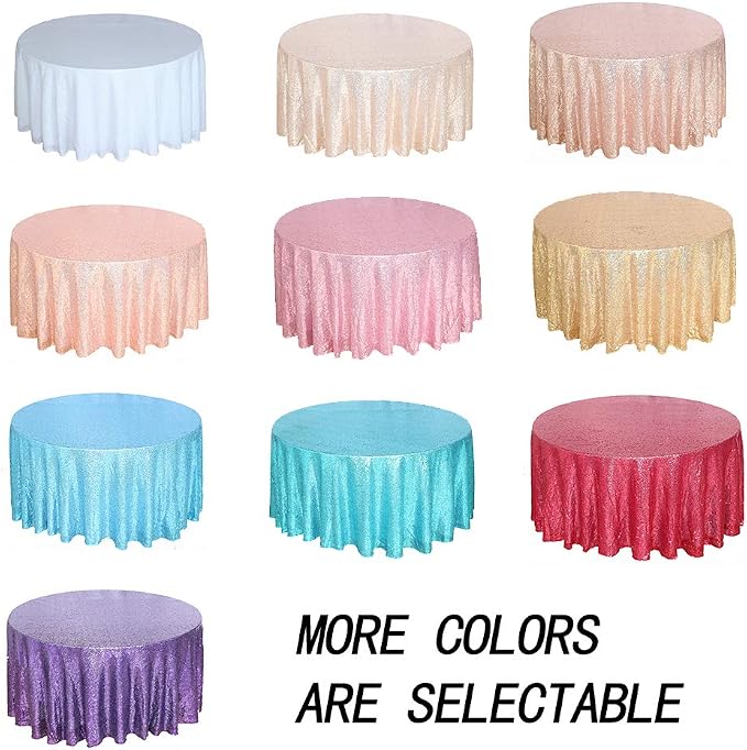 JYFLZQ Purple Sequin Tablecloth, Glitter Party Table Cover 90 Inch Round - Image 7
