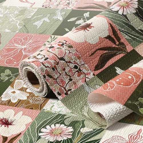 Quttisay Shelf Liner for Cabinet Dresser Floral Drawer Liner 15.7In x 10FT by Quttisay