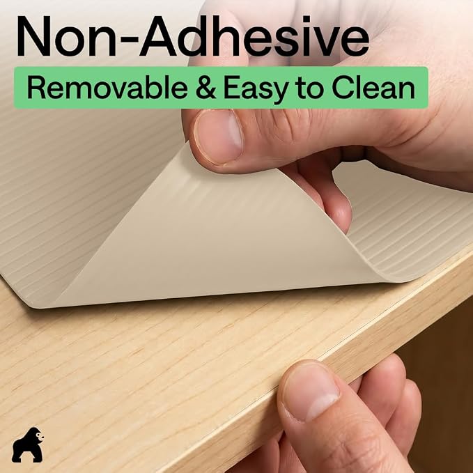 GORILLA GRIP Shelf Liner, Non-Adhesive Cabinet Liners, 20" x30' Beige - Image 5