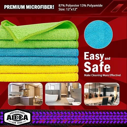 AIDEA Microfiber Cleaning Cloth-50PK, Microfiber Towels for Cars, 12×12" - Image 6