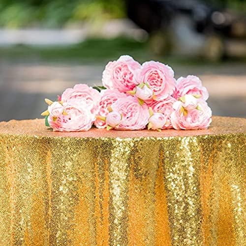 JYFLZQ Gold Sequin Tablecloth, Glitter Table Cover 50x50 Inch Square - Image 5