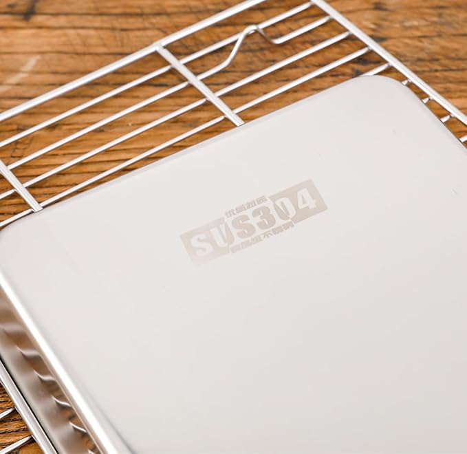 Extra Small Serving Tray in Bulk Stainless Steel 304 Little Tiny Baking Sheet Pans 9.3 x 6.9 x1.1Inch (Diagonal 10.63) Dishwasher Safe No Rust Reheat Food for 1~2 Person 12 Pack - Image 4