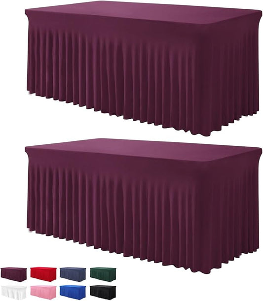 BDDC One-Piece Spandex Table Cloth Skirt for 4FT Rectangle Tables by BDDC