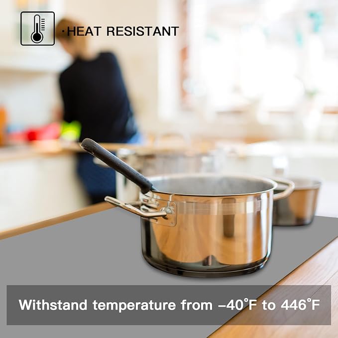 Silicone Mats for Kitchen Counter, 47.3"x23.6"x0.08" Largest Heat Resistant Mat Kitchen Island Waterproof 2MM Thick Countertop Protector Mat Nons-slip Extra Large Counter Mat (Lake Blue) - Image 6