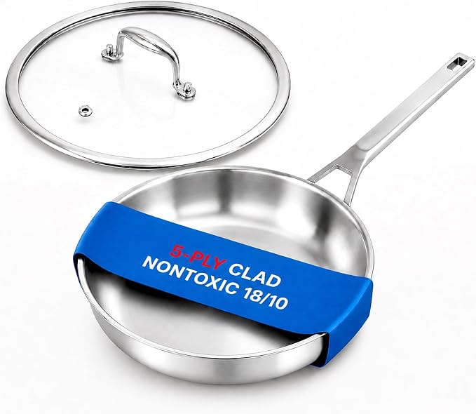 5 Ply Stainless Steel pan,10in by DELARLOCHEF