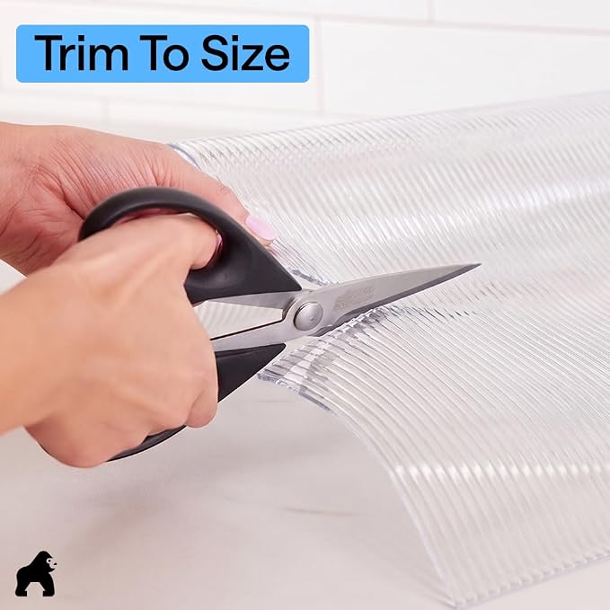 GORILLA GRIP Shelf Liner, Non-Adhesive Cabinet Liners, 20" x20' Clear - Image 8
