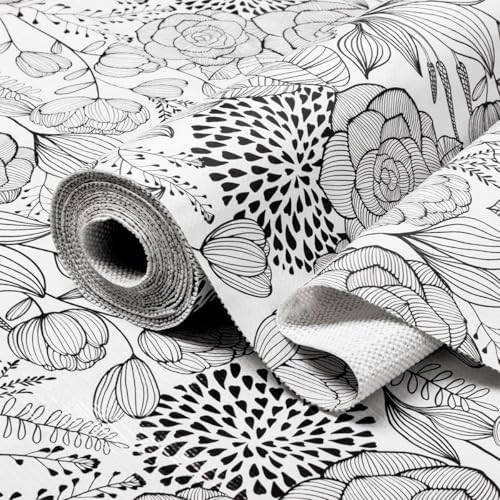 Shelf and Drawer Liner for Kitchen Cabinets, Non-Adhesive Black and White by Amiitay
