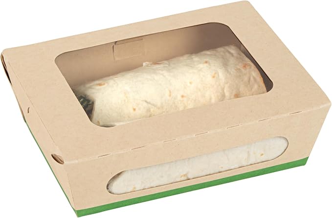 Restaurantware 28 oz Paper Bamboo Small Bio Take Out Container, 200 Pack - Image 2