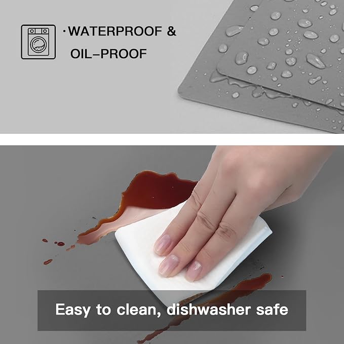 Silicone Mats for Kitchen Counter, 47.3"x23.6"x0.08" Largest Heat Resistant Mat Kitchen Island Waterproof 2MM Thick Countertop Protector Mat Nons-slip Extra Large Counter Mat (Lake Blue) - Image 3