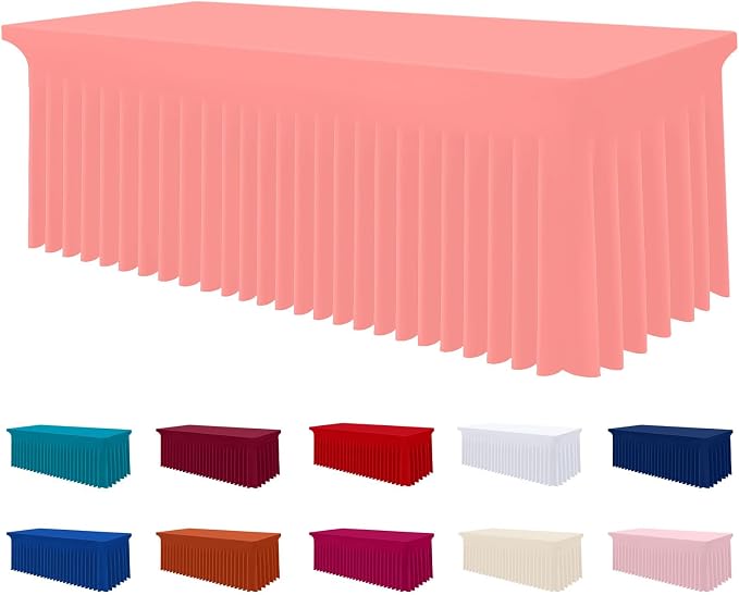Smiry Spandex Elastic Fitted Table Cloth Skirt for 4FT Rectangle Table by Smiry
