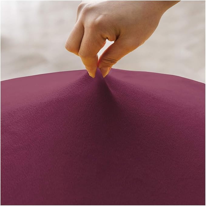 Velvet Plush XL Dining Chair Covers, Stretch Chaircover, Spandex High Chairs Protector Covers Seat Slipcover with Elastic Band for Dining Room,Wedding, Ceremony, Banquet (Wine Red, Set of 2) - Image 3
