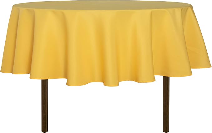 sancua Round Tablecloth 70 Inch Fits 20-58 Inch Tables, Yellow by sancua