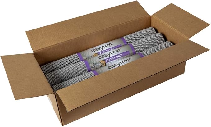 EasyLiner Select Grip Shelf Liner - Easy to Install & Cut to Fit - Non Slip, Non Adhesive, Drawer Shelf & Cabinet Liner for Kitchen, Bathroom, Pantry Cupboards, 20 in x 6 ft (6 Rolls), 36 ft, Gray - Image 2