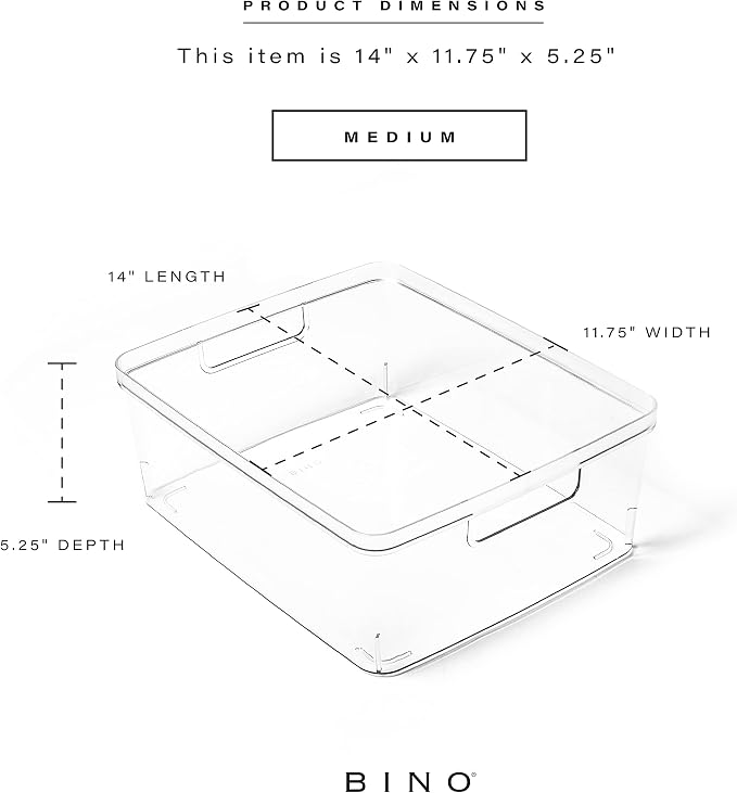 BINO | Plastic Storage Bins, Medium - 12 Pack | THE LUCID COLLECTION | Multi-Use Organizer Bins | Built-In Handles | BPA-Free | Pantry Organization | Home Organization | Fridge Organizer | Freezer Org - Image 3