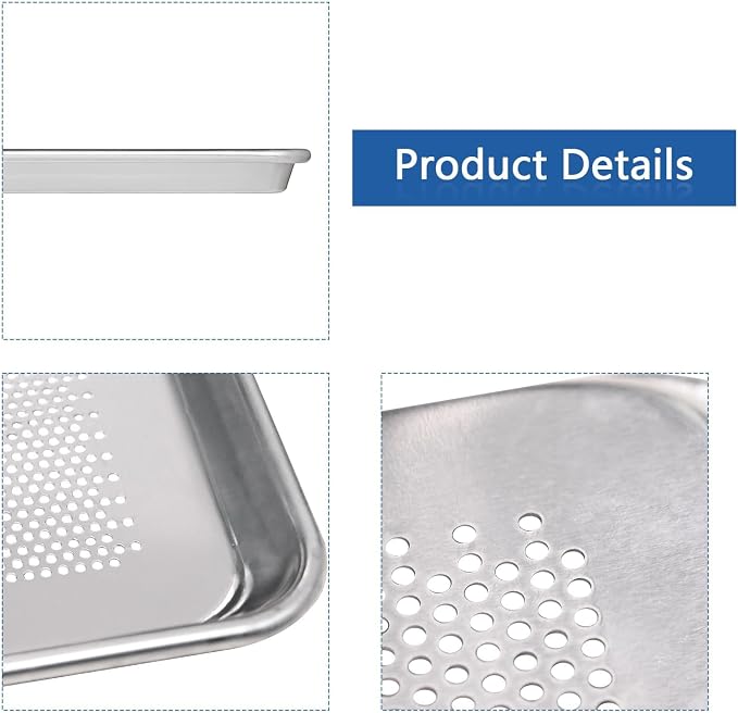 HARDURA Aluminum Perforated Baking Sheet Pan 18"L X 13"W X 1"H, 12Packs | Cookie Sheet, For Oven in Bakery & Restaurant, Kitchen - Image 6