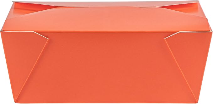 Restaurantware Bio Tek 45 Ounce Take Out Boxes 50 To Go Lunch Boxes - Tab-Lock Closure Heat-Tolerant Orange Paper Disposable Lunch Boxes Greaseproof For Hot And Cold Foods - Image 15