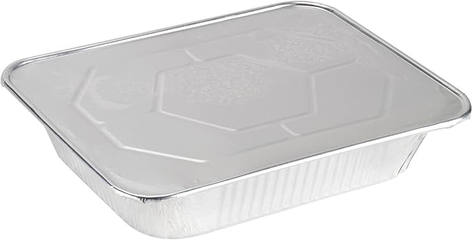 GUSTO 9x13 Inch Aluminum Foil Pans With Lids [25 Sets] Half Size Deep | Thicker 37.4 Gauge, Food-Safe Tin Disposable Trays, Freezer-Safe, Oven, Grill & Smoker Use, Secure Transport, Recyclable - Image 2