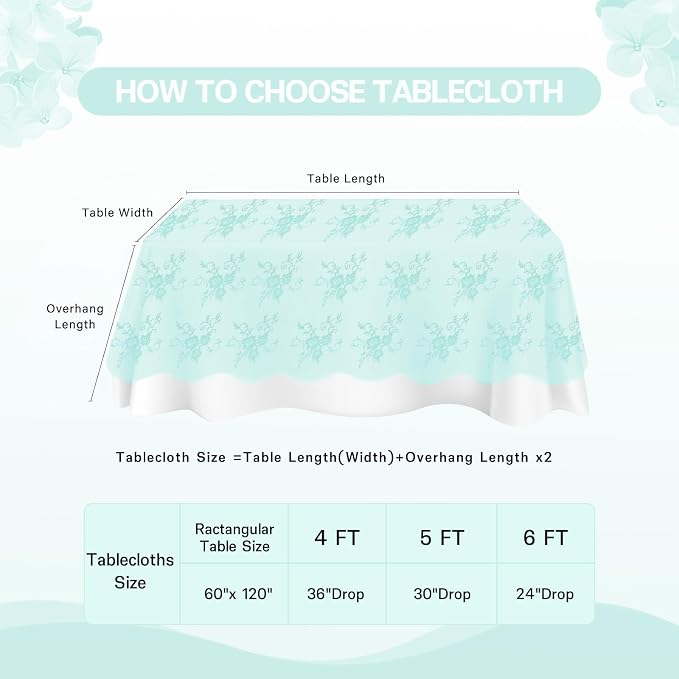 Lace Table Cloth Vintage Lace Tablecloth Desk Fabric 60x120Inch for Garden - Image 6