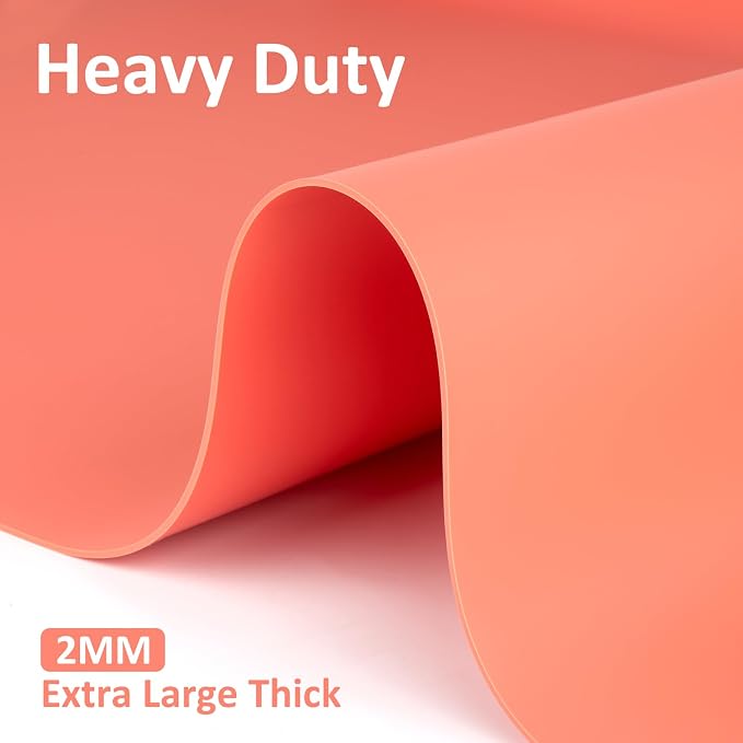 Silicone Mat Heat Resistant Mats for Countertop, Large Silicone Mats for Kitchen Counter Crafts Workbench Table, Size 48x24 inches Thick 2mm,Rolled Package,Coral - Image 3