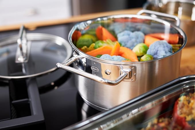 Rösle EXPERTISO Cookware Collection 6.3 in. Stainless Steel High Casserole Pot with Glass Lid - Image 2