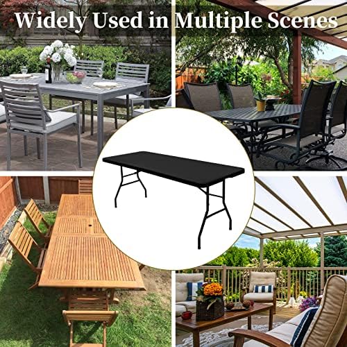 6 Pack Stretch Table Top Cap Cover, Black, 30" x 72" - Image 4