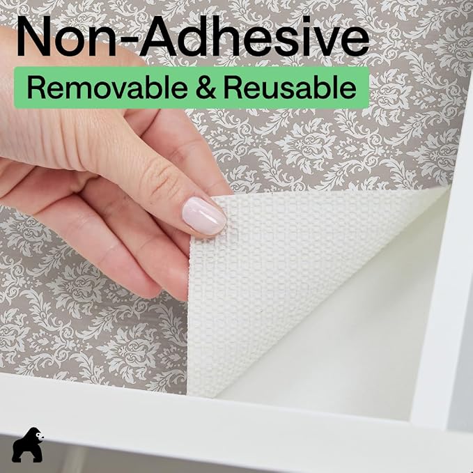 GORILLA GRIP Shelf Liner, Kitchen Drawer Protector, 17.5x240 Beige Cream - Image 7