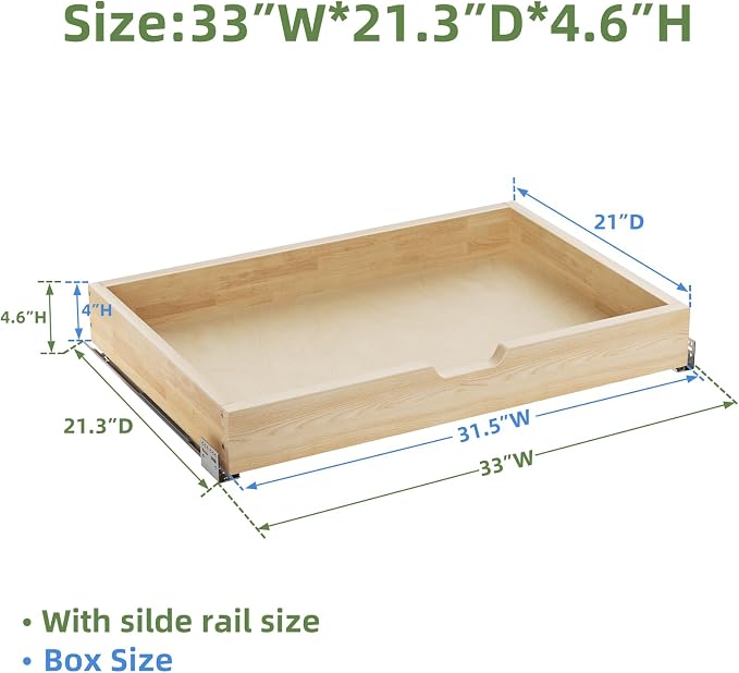 Pull Out Drawers for Cabinets, 31½” W x 21” D Soft Close Pull Out Cabinet Organizer, Cabinet Pull Out Shelves Requires At Least 32.5” Cabinets Opening - Image 3