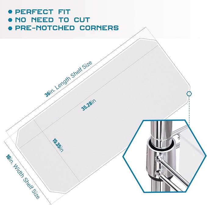BRIAN & DANY Wire Shelf Liner 16" X 36", Heavy Duty Shelf Liners for Wire Shelving, Waterproof Protector Mats, Set of 5, Transparent - Image 2