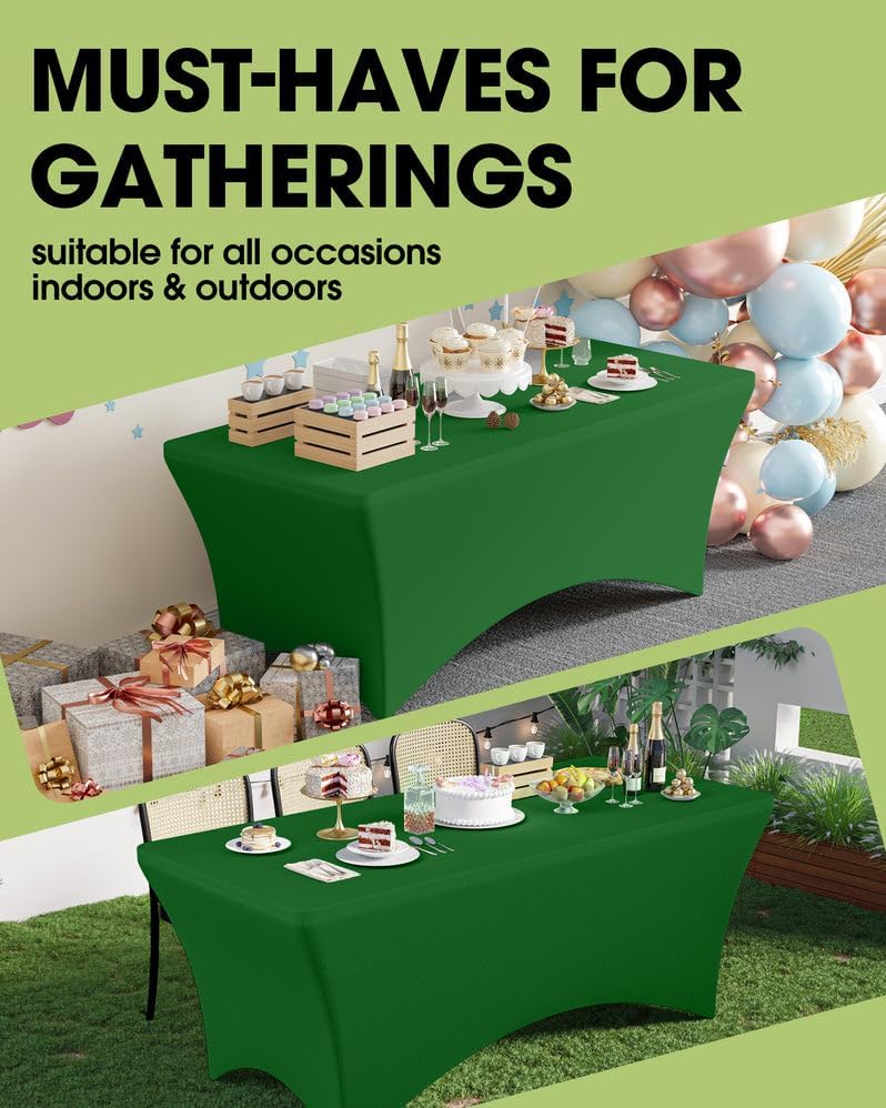 Pureegg Spandex Tablecloth 6ft 2 Pack Green - Image 3