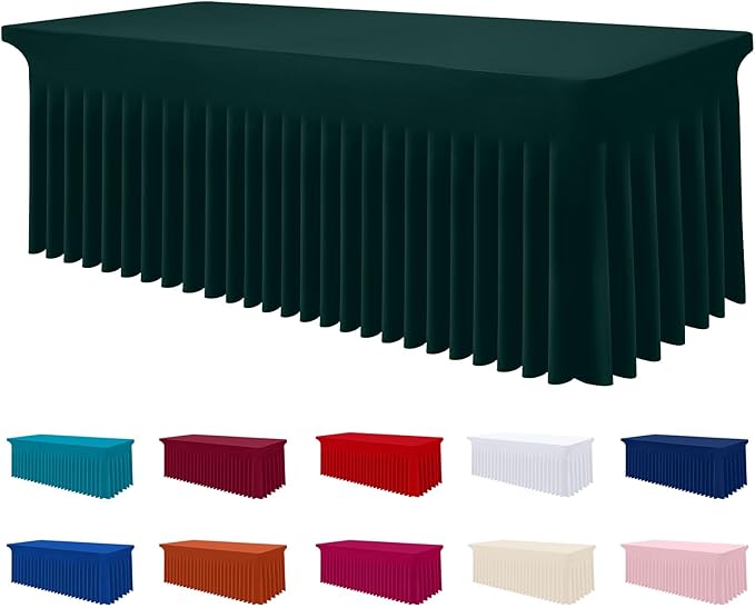 Smiry Spandex Elastic Fitted Table Cloth Skirt for 6FT Rectangle Table by Smiry