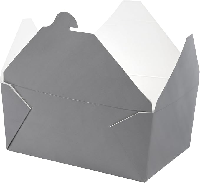 Restaurantware Bio Tek 98 Ounce Take Out Boxes 200 To Go Lunch Boxes - Tab-Lock Closure Heat-Tolerant Gray Paper Disposable Lunch Boxes Greaseproof For Hot And Cold Foods - Image 18