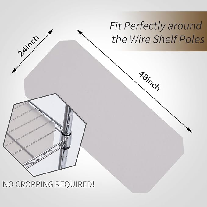 Poofzy Wire Shelf Liner 24" x 48", Set of 4 Gray - Image 2