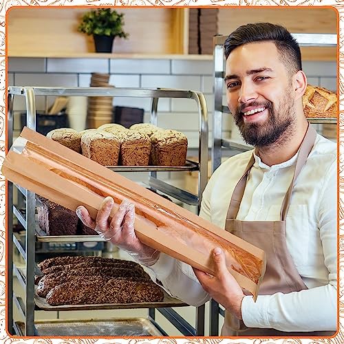 Thenshop 200 Pcs Long Baguette Bag French Bread Bags, 4.5 x 2 x 24 Inch | Paper Bread Bags with Window, Brown Kraft Bread Bags, for Homemade Bread Biscuits Loaf Storage Sacks Packaging - Image 4