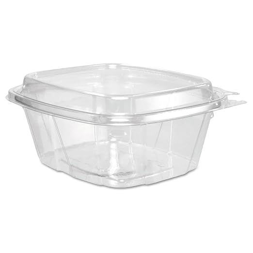 Dart CH16DED 16 oz Tamper-Resistant Clear Hinged Container with Dome Lid (Case of 200) by DART