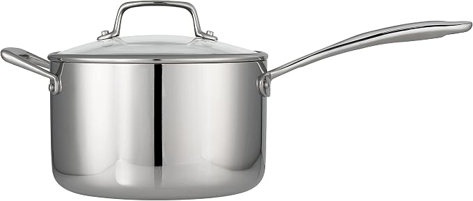 Tramontina Boston Tri-Ply Clad Stainless Steel 4-Quart Sauce Pan with Lid - Image 2