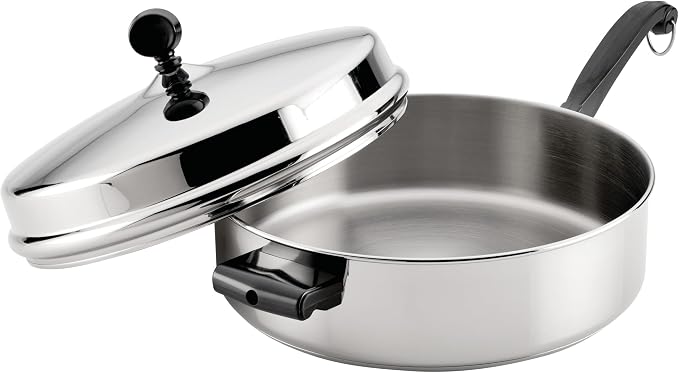 Farberware Classic Series Anniversary Edition Stainless Steel Sauté Pan and Lid with Helper Handle, Induction Suitable, 6 Quart Jumbo Cooker, Metal Utensil Safe - Stainless Steel - Image 10