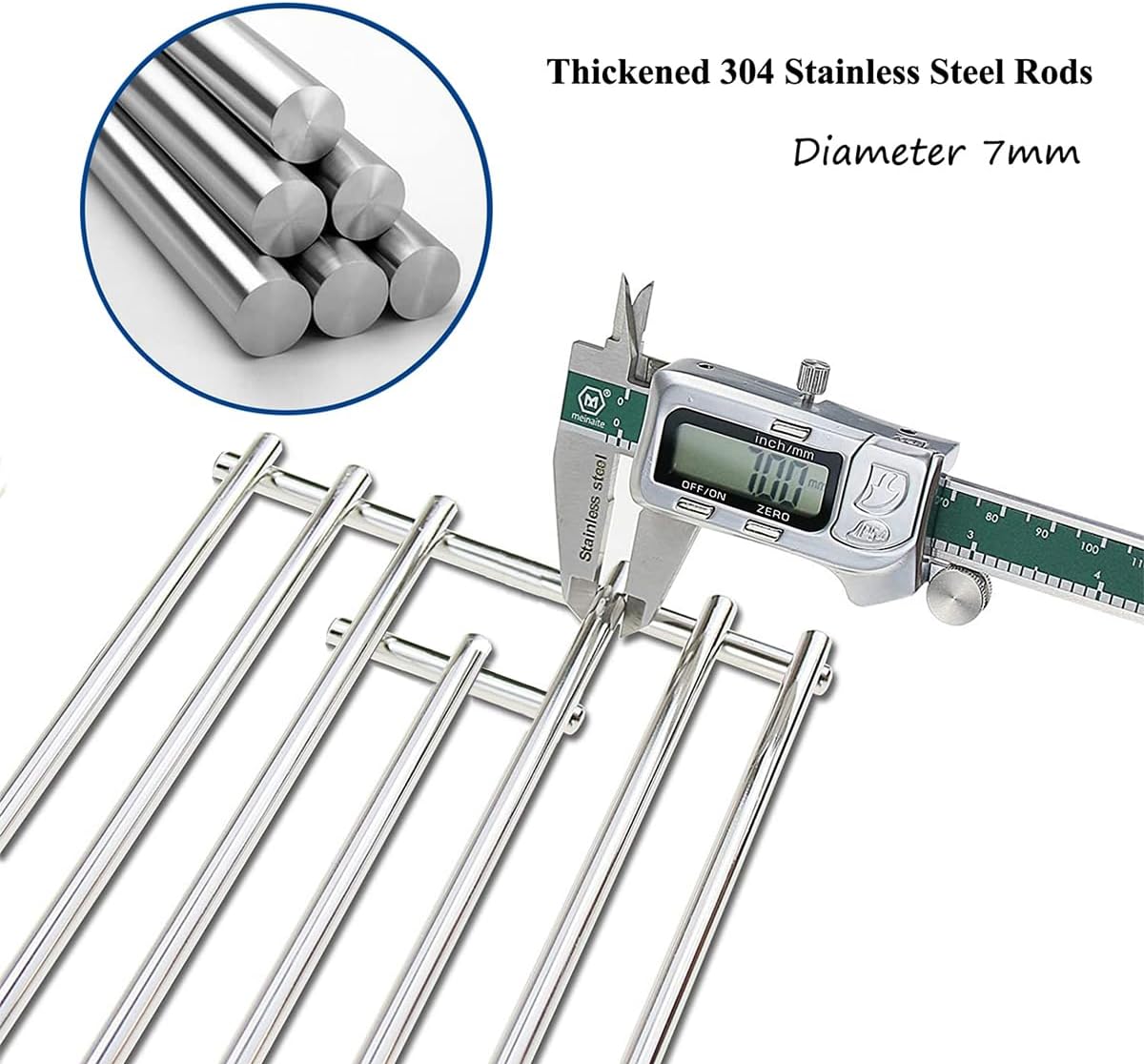 Orgneas BBQ Grill Grate Replacement Parts for 16517 Bull BBQ Angus, Brahma, Lonstar Select, Outlaw Steer Premium, Lonestar Select, 7 Burner Premium - SS304 7.5" x 19.25"