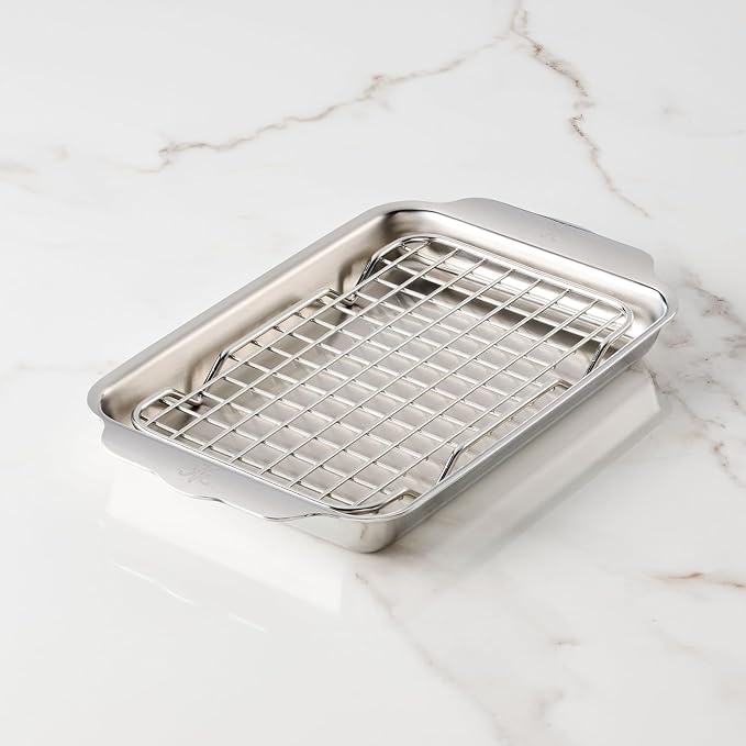 Hestan OvenBond Provisions - Tri-Ply Stainless Steel 2-Piece Mini-Eighth Sheet Pan & Rack Set (6 x 9") - Image 7