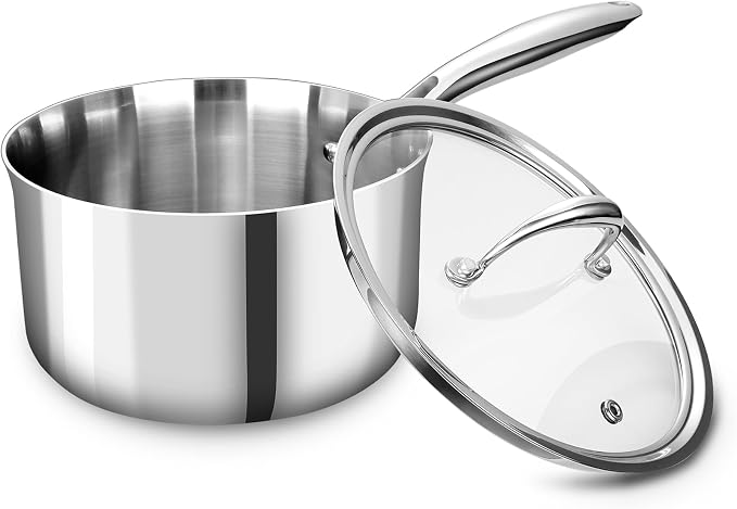 KEAWELL K3 Premium Tri-Ply Fully Clad Saucepan with Lid (3-Qt) by KEAWELL