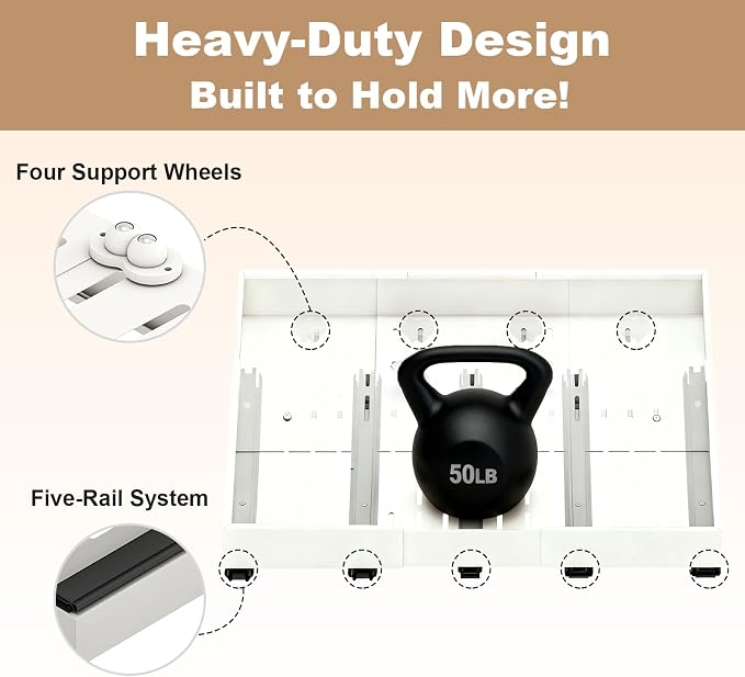 Fokyfok Pull Out Cabinet Organizer,23"-31"W,17"-24"D,Expandable,Adhesive - Image 5