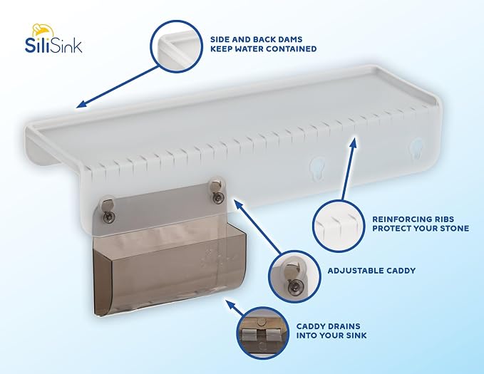 SiliSink Sink Edge Protector, Splash Guard, 4in x 14in, Frosted Matte - Image 4