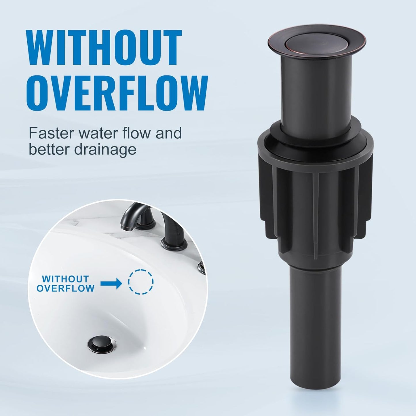 ALEASHA Pop Up Sink Drain Without Overflow, Bathroom Sink Drain Vessel Sink Stopper Pop Up Sink Drain Stopper, Pop Up Drain for Bathroom Sink Drain Strainer for Hair Catcher,Oil Rubbed Bronze