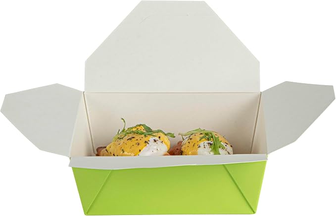 Restaurantware Paper Food Box 50 Count 45 Oz Leakproof Paper Lunch Box Greaseproof Food Container Tab-Lock Design 6.73 x 5.5 x 2.6 Inches Green - Image 11