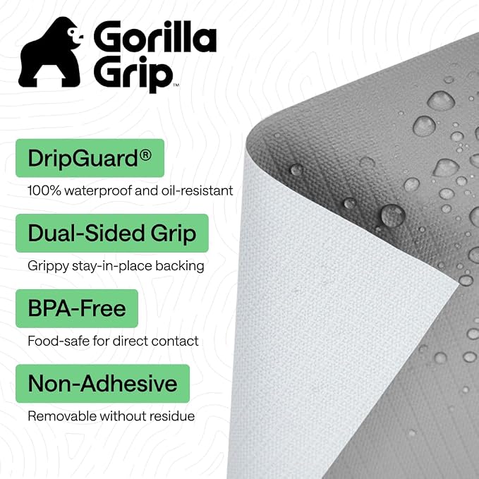 GORILLA GRIP Shelf Liner, Kitchen Drawer Protector, 12x240 Gray - Image 2