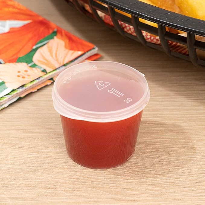 Restaurantware Clear Plastic Sauce Cups With Hinged Lids 2000 Count 1 Ounce Disposable Dipping Containers, Spill-Proof Storage Cups, Freezer-Safe Portion Bowls, Clear - Image 4